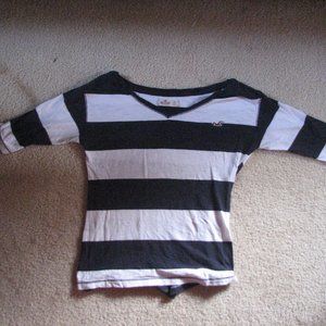 Black and White Striped Hollister Top!